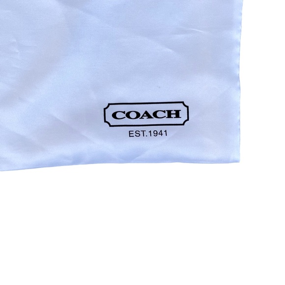 Satin Coach Dust Bag with Drawstring in White - Picture 3 of 5